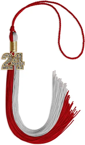 Vista 237 de Endea Graduation Borla de doble color con dije dorado (negro/oro brillante, 2022)