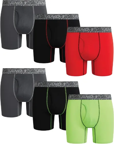 Vista 9 de AND1 Calzoncillos tipo bóxer para hombre, paquete de 6 unidades de platino con bolsa para mosca, calzoncillos tipo bóxer para hombre, entrepierna