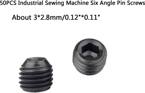 Vista 3 de Destornillador hexagonal de 0.059 in y 50 tornillos de abrazadera de aguja compatibles con máquina de coser industrial Overlock Juki Yamato Pegasus