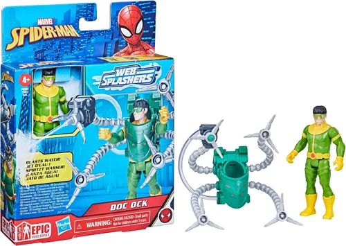 Vista 10 de Marvel Spider-Man Aqua Web Warriors - Figura de acción Doc Ock de 4 pulgadas con accesorio de equipo de agua recargable, figuras de acción