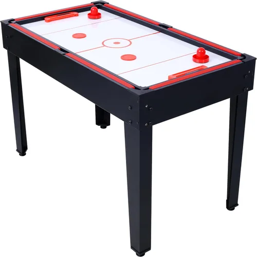 Vista 5 de Juego de mesa de juego 5 en 1 para el hogar, sala de juegos, amigos y familia, con billar, hockey de empuje, futbolín, ping pong y baloncesto, negro