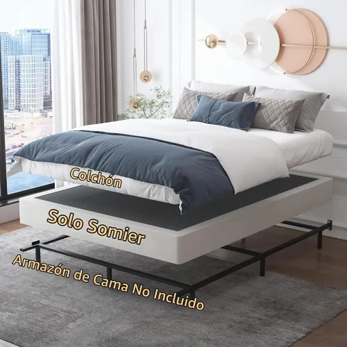 Vista 8 de XINXINYAN Somier Queen de 9 Pulgadas, Somier de Servicio Pesado, Somier Queen Resistente para Cama con Juego de Funda de Tela, Fácil Montaje, Sin