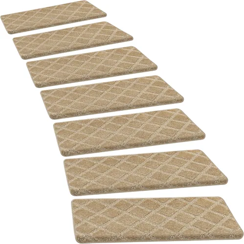 Vista 41 de PURE ERA Bullnose - Juego de peldaños de alfombra para escaleras sin cinta, antideslizantes, protectores de escaleras para interiores, alfombras