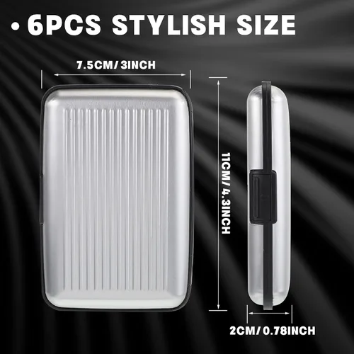 Vista 2 de 6 portatarjetas de crédito para tarjetas de crédito, cartera de aluminio con bloqueo RFID, protector de tarjetas de crédito, estuche pequeño
