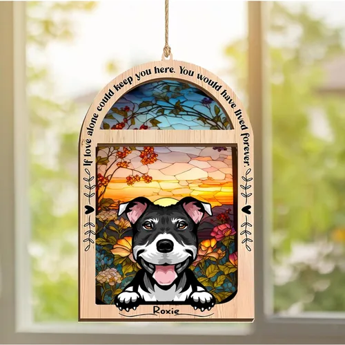 Vista 328 de LOVELYPOD Adorno de Navidad personalizado de sabueso afgano, atrapasoles con nombre, regalos de pérdida de mascotas, regalos para amantes