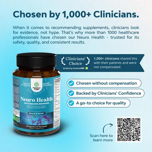 Vista 4 de Suplemento cerebral nootrópico para apoyo de memoria y enfoque, vitaminas para apoyo mental y claridad con Bacopa Monnieri, VIT A, B6, riboflavina