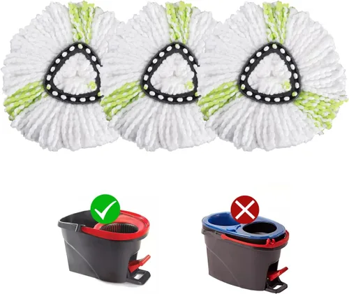 Vista 7 de Matthew Cleaning - Juego de 3 cabezales de repuesto de microfibra azul compatible con EasyWring Spin Mop Reemplazar la cabeza EasyWring de alta