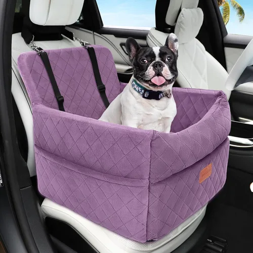 Vista 11 de HEGGCOOE Asiento de automóvil para perros pequeños, asientos elevadores de espuma viscoelástica con cojín grueso para perros medianos de menos de 35