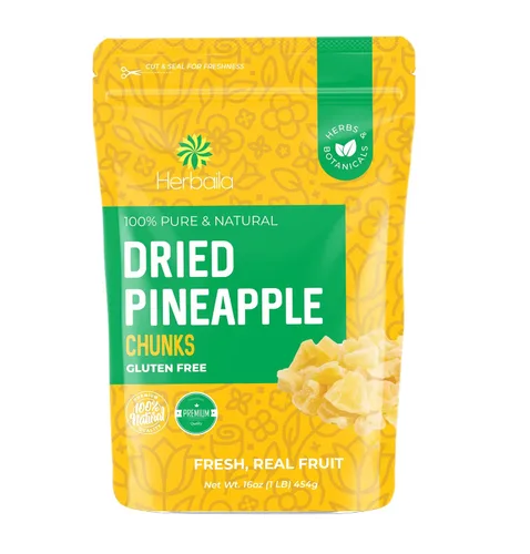 Vista 7 de Trozos de piña seca, 1 libra. Trozo de piña deshidratada, piña deshidratada, pedazos de piña secas. Todo natural, sin OMG, piñas secas ligeramente