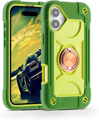 Vista 19 de MARKILL Funda compatible con iPhone Air de 6.5 pulgadas 2025 con soporte de anillo giratorio de 360 grados, protección contra caídas de grado