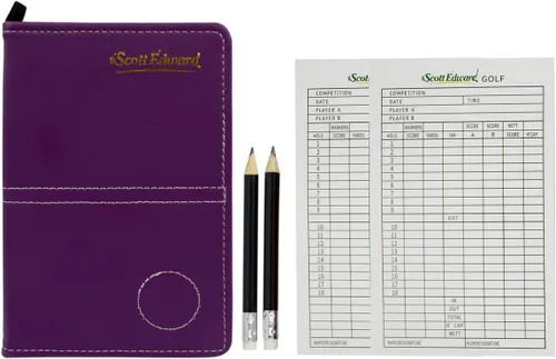 Vista 7 de Scott Edward Funda para tarjeta de puntuación de golf, soporte de cuero para tarjetas de puntuación, estadísticas y seguimiento de puntuaciones