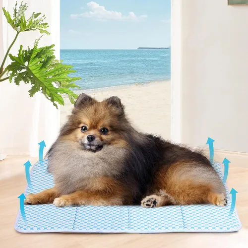 Vista 7 de Tapete refrescante para perros pequeños, almohadilla ortopédica de espuma viscoelástica de 24 x 18 pulgadas para verano, QMAX>0.5, almohadilla