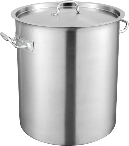 Vista 12 de VEVOR Olla de acero inoxidable, olla de acero inoxidable de 8 cuartos con tapa de vidrio, sin PFOA, sin PFAS, compatible con estufas de gas, cocinas