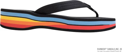 Vista 4 de Rainbow Sandals Top de goma suave con cuña de cuatro capas para mujer con correa de nailon relleno de EVA de 34