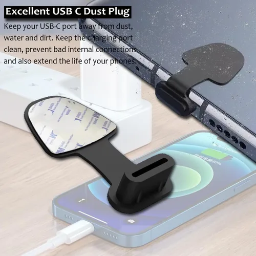 Vista 2 de Paquete de 10 tapones antipolvo USB C, accesorios de teléfono para iPhone 18 17 16 15/16 Plus/16 15 Pro / 16 15 Pro Max, cubierta protectora