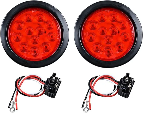 Vista 34 de Kit de tapones de cableado con cubierta de hule para luz trasera LED redonda de 4", 12 ledes, para RV, camioneta