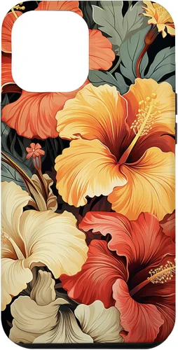 Vista 26 de Hawaiian Tropical Design Yellow Red Hibiscus Plumeria Case for iPhone 17