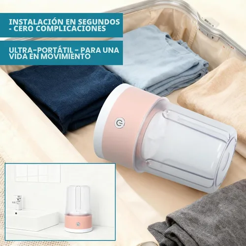 Vista 6 de Lavadora portátil mini para ropa interior y ropa de bebé, lavadora compacta y ligera para lavandería pequeña, apartamentos, dormitorios, hoteles