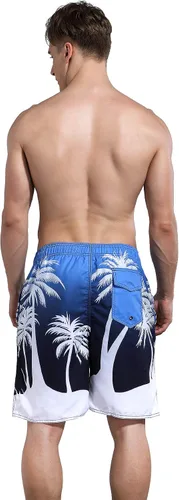 Vista 2 de MILANKERR Traje de baño para hombre, traje de baño para hombre, traje de baño para hombre, traje de baño corto de 9 pulgadas de entrepierna de 20