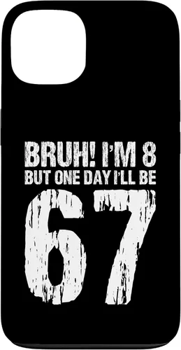 Vista 7 de Bruh I'm 8 But One-Day I'll Be 67 Retro 8th Birthday Kids Case for iPhone 17