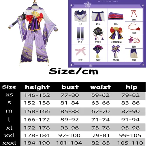 Vista 2 de Raiden Shogun - Disfraz de cosplay de Raiden Shogun para mujer, traje de fiesta de Helloween con peluca