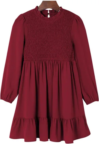 Vista 3 de blibean Vestidos de un solo hombro para niñas de 6 a 15 años