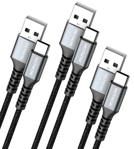Vista 6 de Cable corto USB A a USB C de 0.5 pies, paquete de 3 cables USB C de 6 pulgadas de carga rápida 3A para iPhone 17 16 15, Samsung Galaxy S24 S23 S11