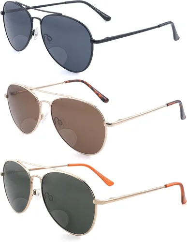 Vista 8 de Gafas de sol bifocales clásicas, gafas de lectura de metal Command Aviator para hombre 1.0