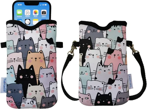 Vista 75 de Tainada Funda Estuche Bolsa de Neopreno para Teléfono para Hombres y Mujeres con Correa Cruzada/Cordón para el Cuello para iPhone 17/16/15 Pro Max