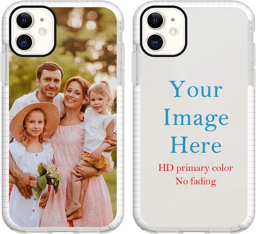 Vista 10 de Funda de teléfono personalizada para iPhone 11, funda de teléfono personalizada con nombre de foto, resistente a los golpes, resistente a los Negro