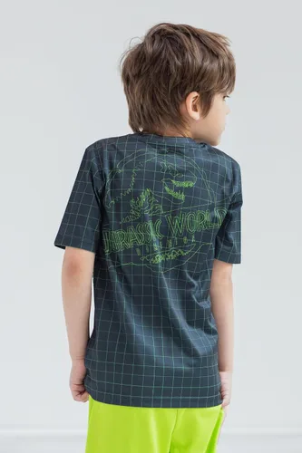 Vista 3 de Jurassic World Jurassic Park T-Rex - Conjunto de camiseta y pantalones cortos para niños pequeños a niños grandes