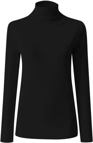 Vista 4 de Camisas de manga larga con cuello de tortuga para mujer, color sólido, túnicas básicas y cómodas, blusas de ocio
