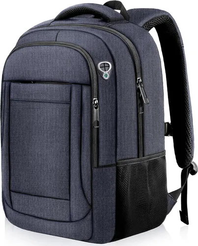Vista 9 de Mochila grande de viaje para laptop de 17 pulgadas, mochila de laptop aprobada por aerolíneas, mochila antirrobo para negocios, delgada