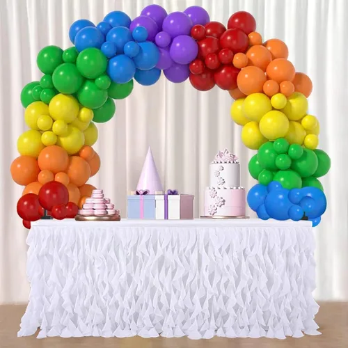 Vista 5 de Kit de arco de globos de mesa, marco de soporte de arco de globos para diferentes tamaños de mesa para cumpleaños, baby shower, graduación, boda