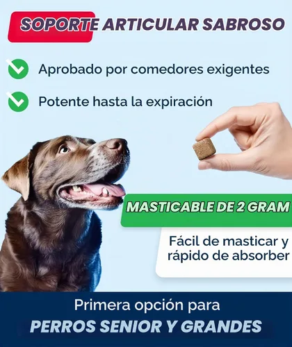 Vista 8 de Glucosamina avanzada para perros, condroitina y MSM suplemento masticable para articulaciones de cadera