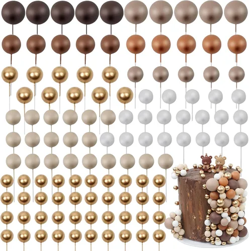 Vista 10 de 115 PCS Adornos para Pasteles de Pelota - Decoraciones de Pastel de Mini Globos Pelota de Espuma Palillos para Cupcakes Adornos Insertables DIY