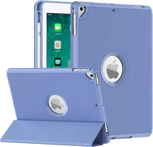 Vista 11 de MoKo - Funda para iPad 9.7 pulgadas (6.ª / 5.ª Generación, modelo 2018 / 2017) con soporte para Apple Pencil, cubierta inteligente delgada con logo