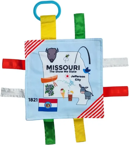 Vista 38 de Baby Jack & Co - Cochecito de juguete para bebés de 8 x 8 pulgadas con etiqueta del estado de Arkansas, juguetes arrugados para desarrollar cinco