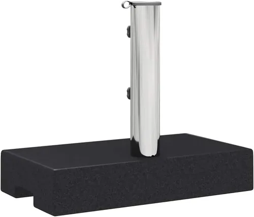 Vista 9 de vidaXL Umbrella Base, Patio Umbrella Stand for Poles of 1.5"/1.9", Parasol Base for Outdoor Garden Deck Porch, Granite 55.1 lb Rectangular Black