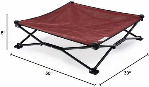 Vista 8 de Coolaroo On-The-Go Cama Elevada para Perros - Cama Plegable Emergente de Viaje para Perros con Tela Transpirable, Resistente a la Humedad, Bolsa