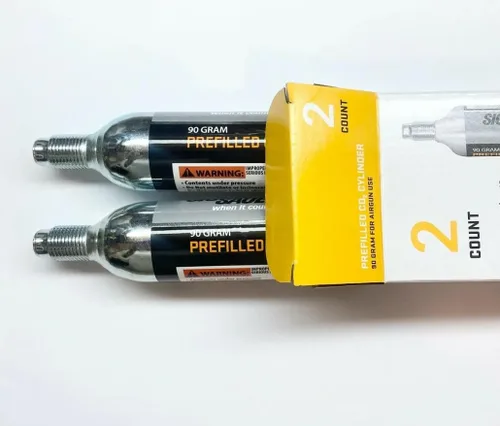 Vista 4 de SIG SAUER Cartucho de aire de perdigones AC-90-2 de CO2 de 90 gramos no recargable confiable avanzado, paquete de 2