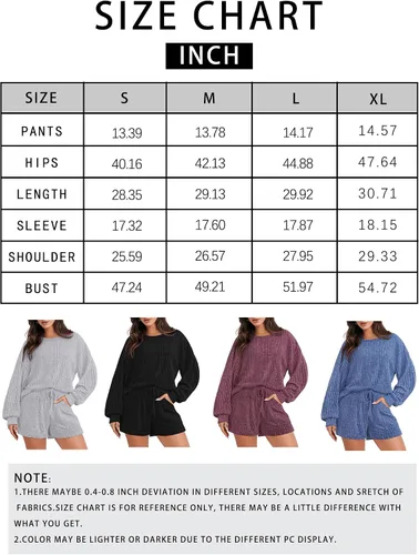 Vista 7 de Conjunto de 2 piezas para mujer, conjunto de pijama de gran tamaño con pantalones cortos a juego