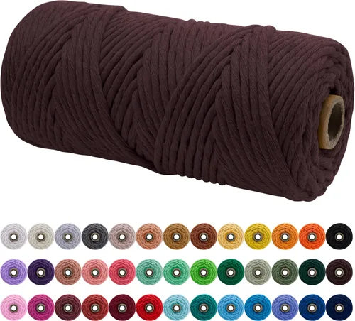 Vista 51 de JeogYong Cordón de macramé de un solo hilo 3 mm x 109 yardas (328 pies) Cuerda de algodón suave Hilo de macramé de 3 mm, suministros de macramé
