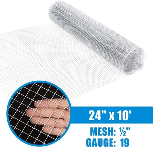 Vista 2 de CAPHAUS Paño de hardware, calibre 19 con malla de 1/2 pulgada, galvanizado por inmersión en caliente después de la soldadura, cercado de soldadura