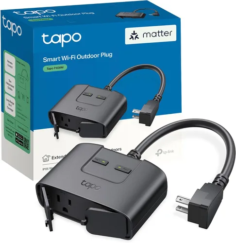 Vista 13 de Tapo Enchufe Inteligente Regulador para Exteriores para Luces Exteriores, Matter, Control por Aplicación, Resistente a la Intemperie IP65, Funciona