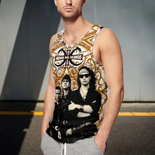 Vista 4 de Heroes Del Silencio Senderos De Traicion Tank Tops Men's3D Printing Summer Comfort O-NeckSleeveless Tops
