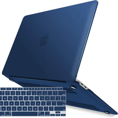 Vista 18 de IBENZER Compatible con Nuevo MacBook Air de 13 pulgadas Funda 2022 2021 2020 M1 A2337 A2179 A1932, Carcasa Rígida de Plástico con Cubierta de azul