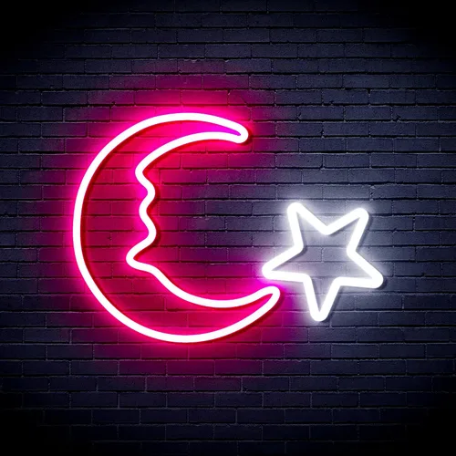 Vista 26 de ADVPRO Moon and Star Flex Silicone LED Neon Sign - Azul - st16s33-fnu0009-b