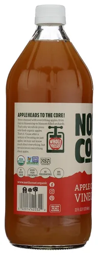 Vista 5 de North Coast, Vinagre de sidra de manzana cruda sin filtrar orgánica, 32 onzas líquidas