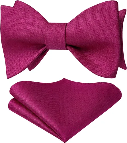 Vista 10 de HISDERN Pajaritas para hombre, diseño de lunares, corbatín y bolsillo cuadrado, clásico, esmoquin de negocios, boda, pajaritas, pañuelo
